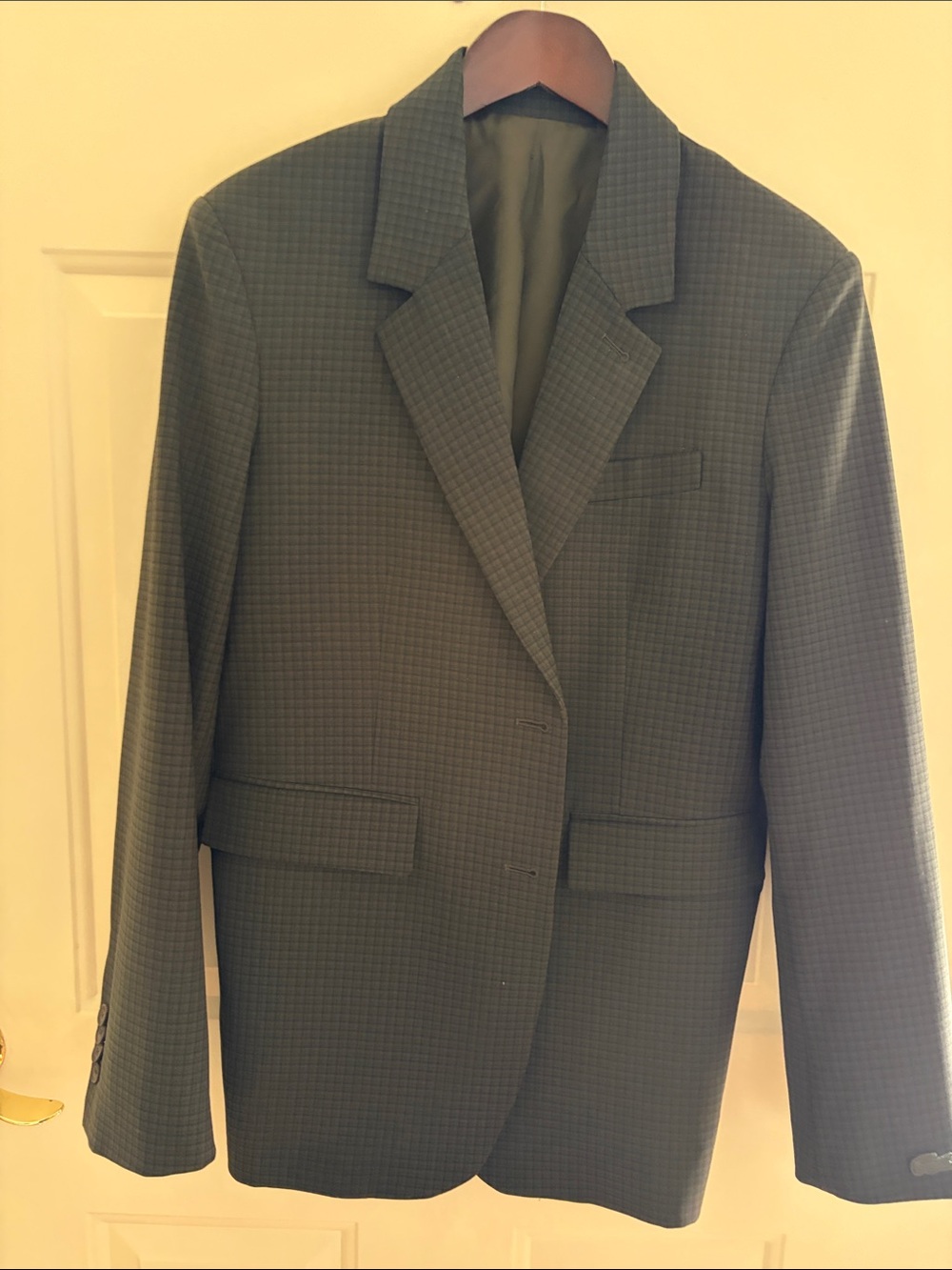 Lacoste Olive Green Checked Sport Coat